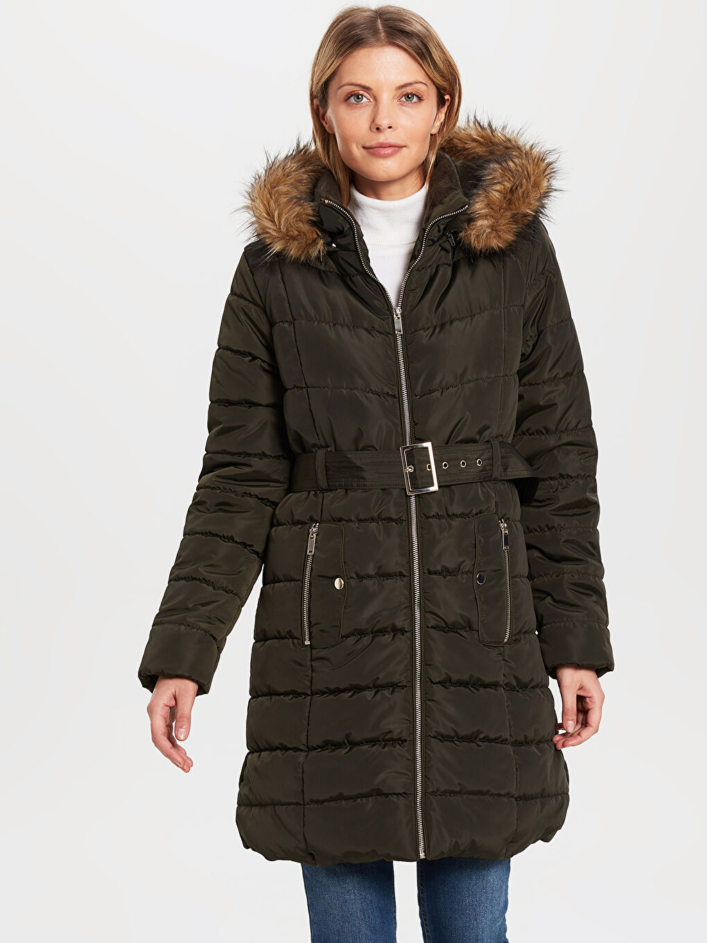 LCWAIKIKI Classic Women's thick hooded arched Monte