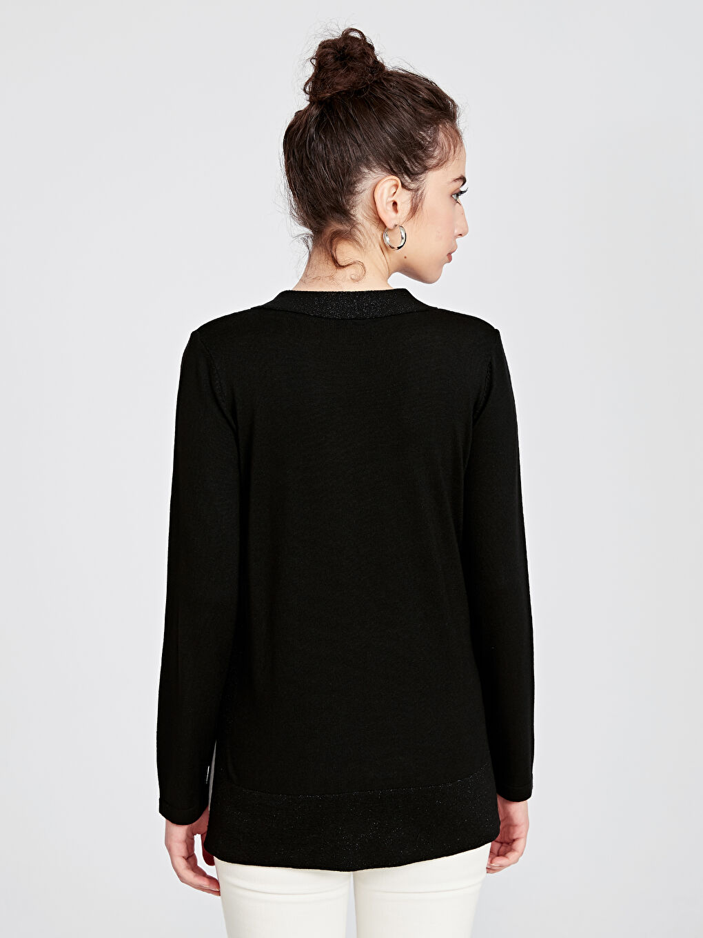 V-Neck Long Sleeve Women's Sweater-2