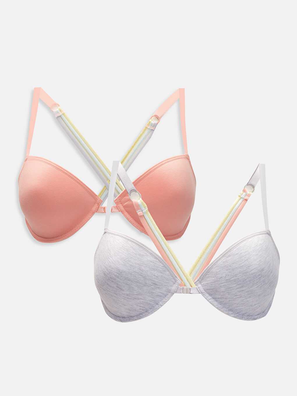 Gri Balenli Ayarlanabilir Askılı Damla Sütyen 2'li Paket