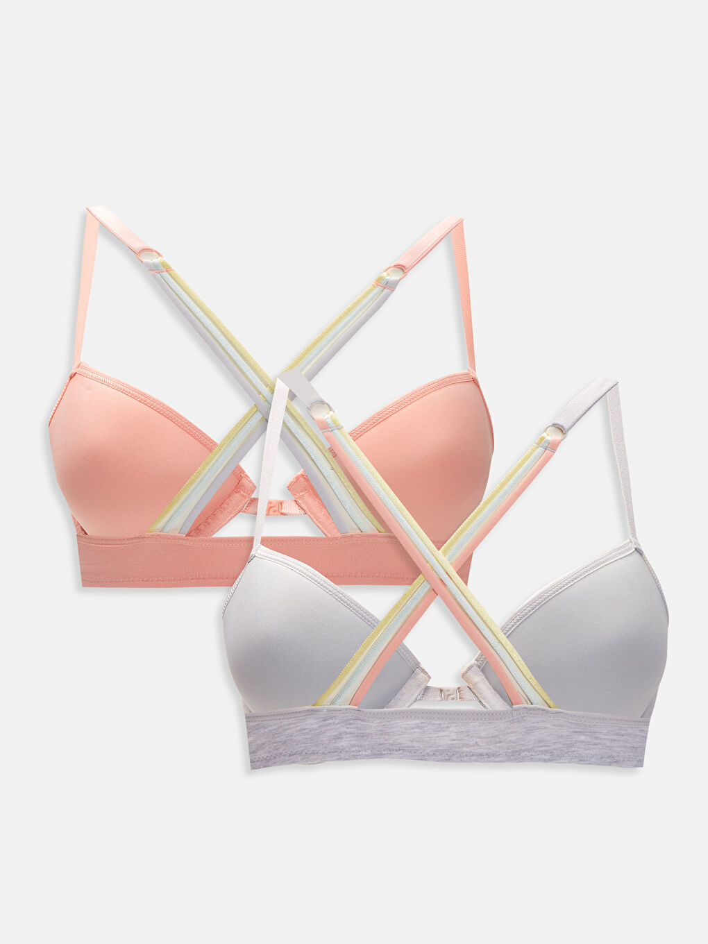 Gri Balenli Ayarlanabilir Askılı Damla Sütyen 2'li Paket-1