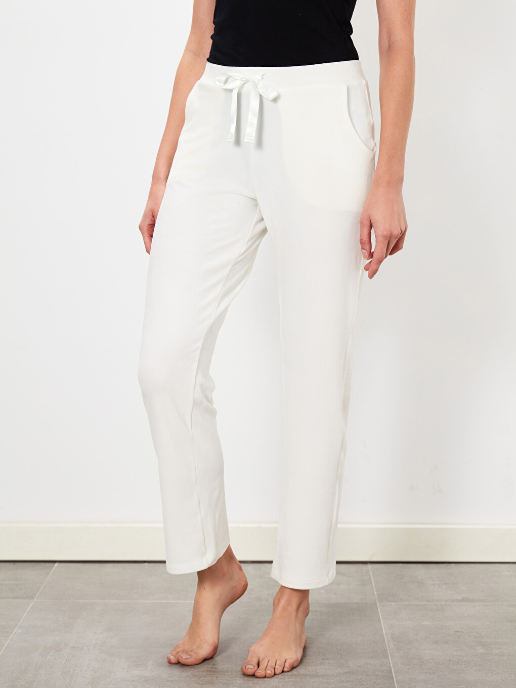 Woman Ecru Pyjama Bottoms-1
