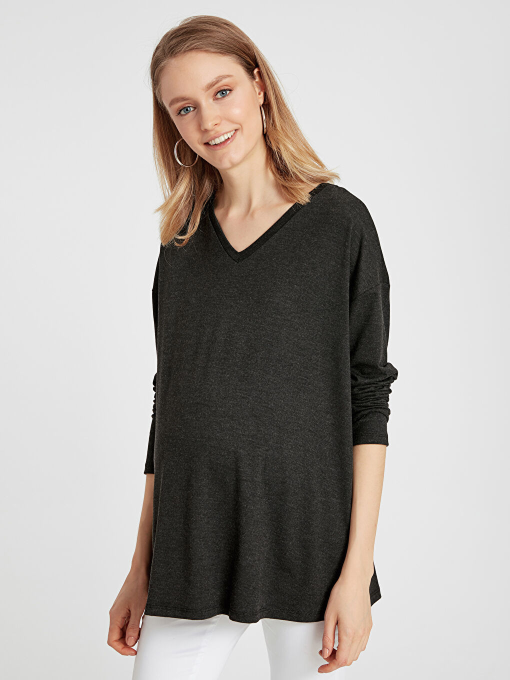 Antrasit Melanj Tişört-1