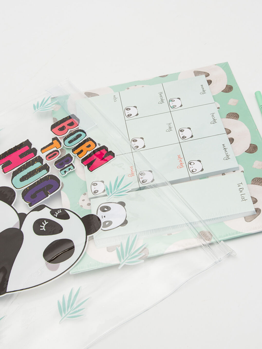 Panda Desenli Haftalık Planlayıcı ve Kalem-3