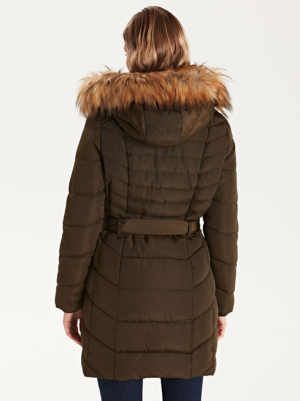 Woman KHAKI Puffer Coat-3