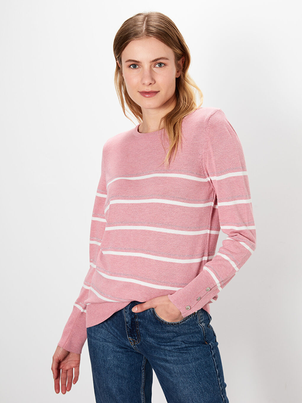 LCWAIKIKI Basic Crew Neck Women's Sweater -9W7162Z8-LCC