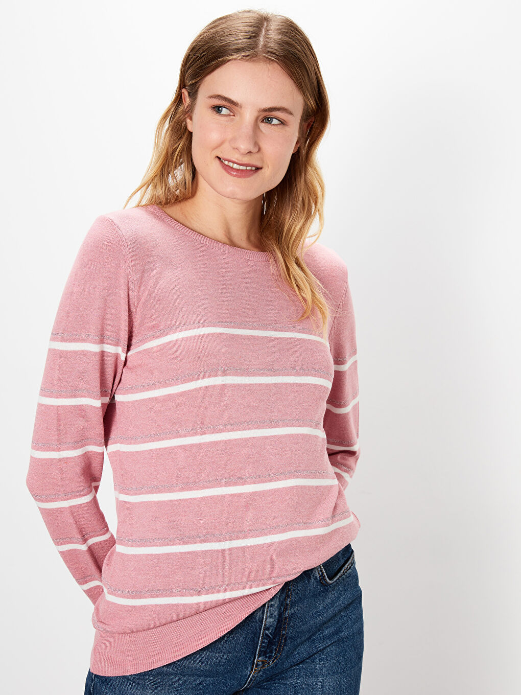 LCWAIKIKI Basic Crew Neck Women's Sweater -9W7162Z8-LCC