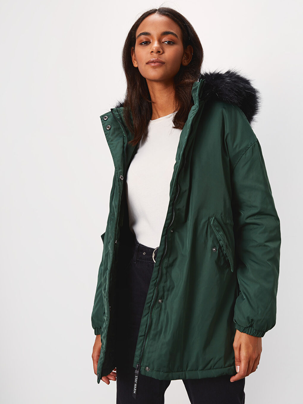 Woman GREEN Parka Coat