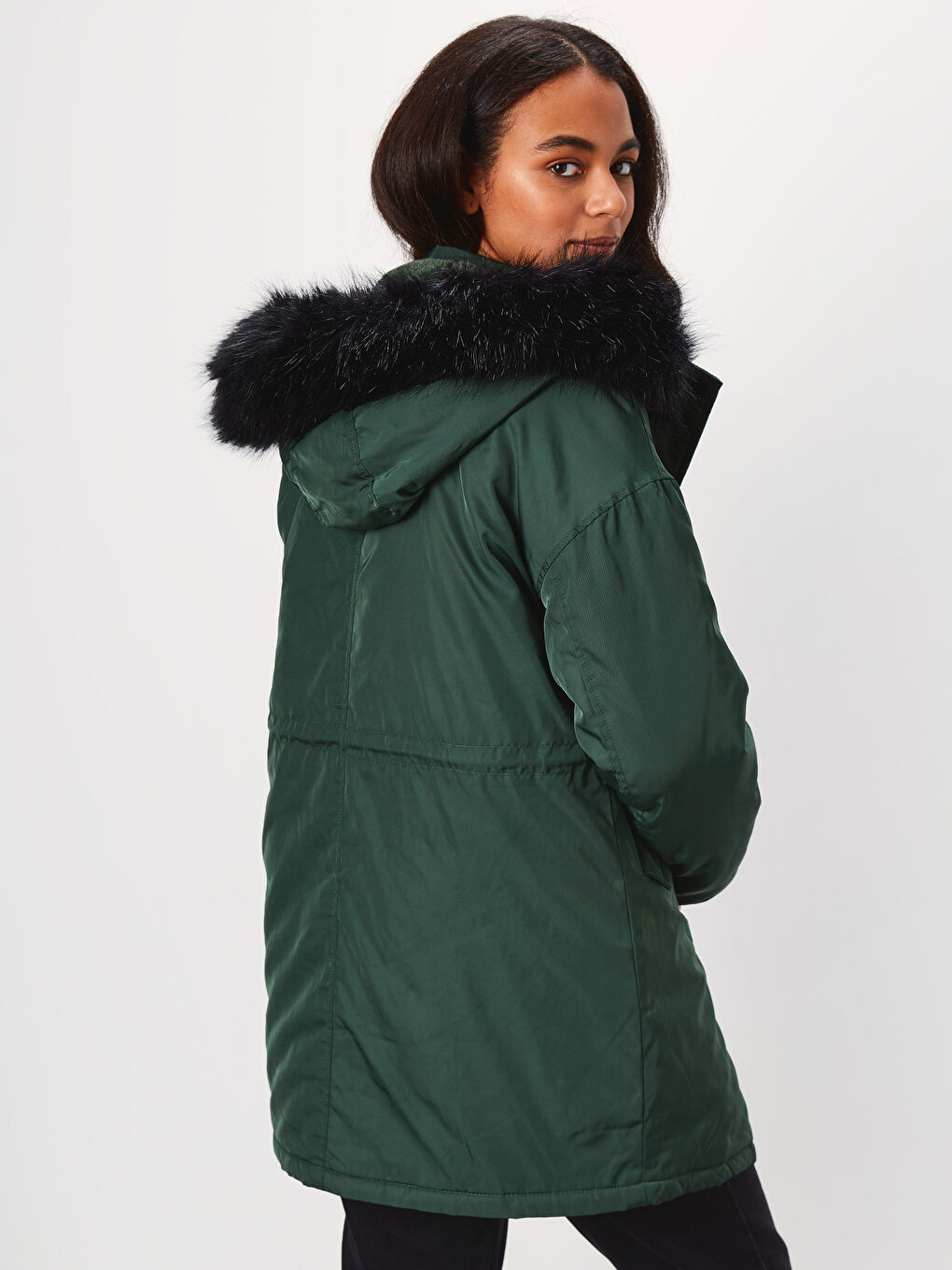 Woman GREEN Parka Coat-4
