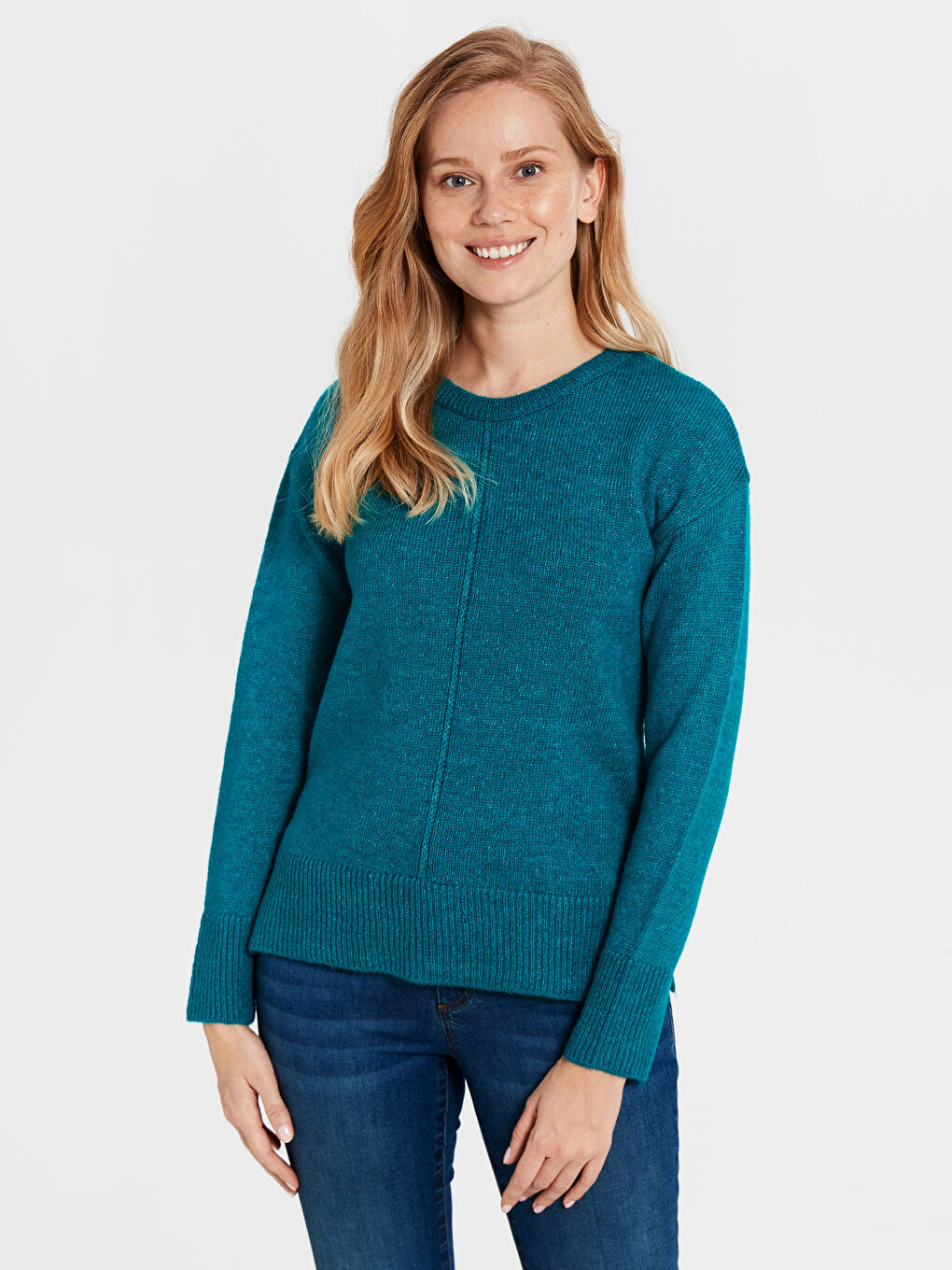 LCWAIKIKI Basic Woman TURQUOISE Sweater -9W7360Z8-LDB