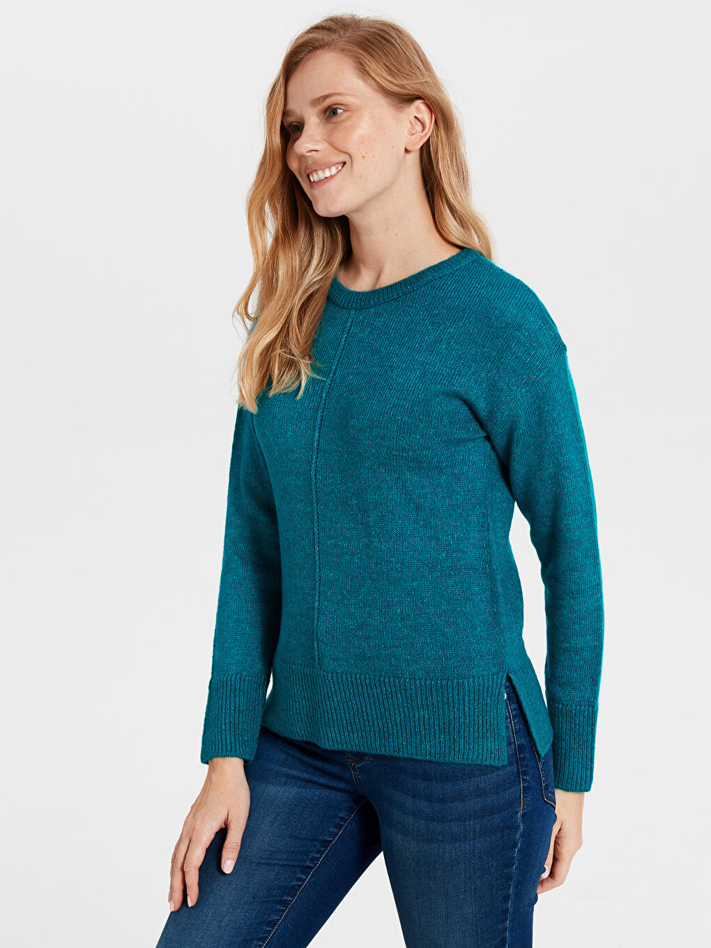 LCWAIKIKI Basic Woman TURQUOISE Sweater -9W7360Z8-LDB