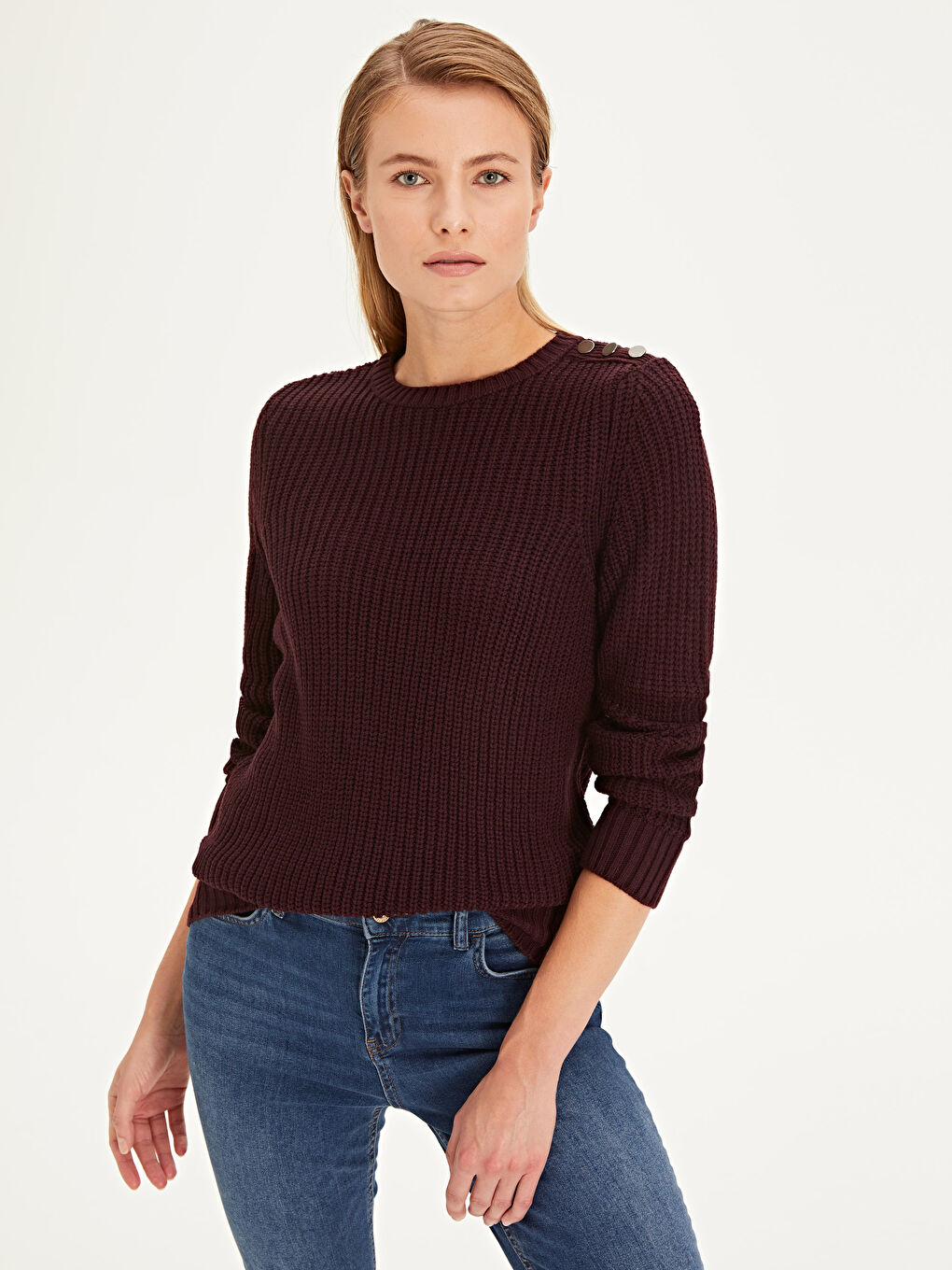 Mürdüm Bisiklet Yaka Kadın Kazak