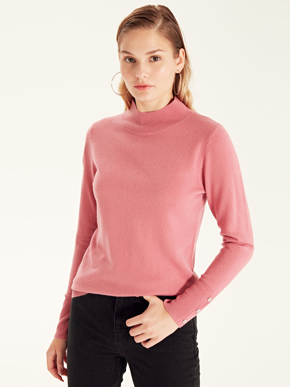 كنزة صوفية وردي امرأة-2