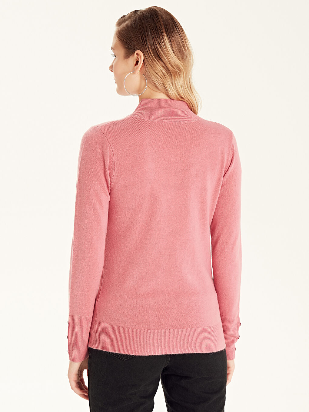 كنزة صوفية وردي امرأة-3