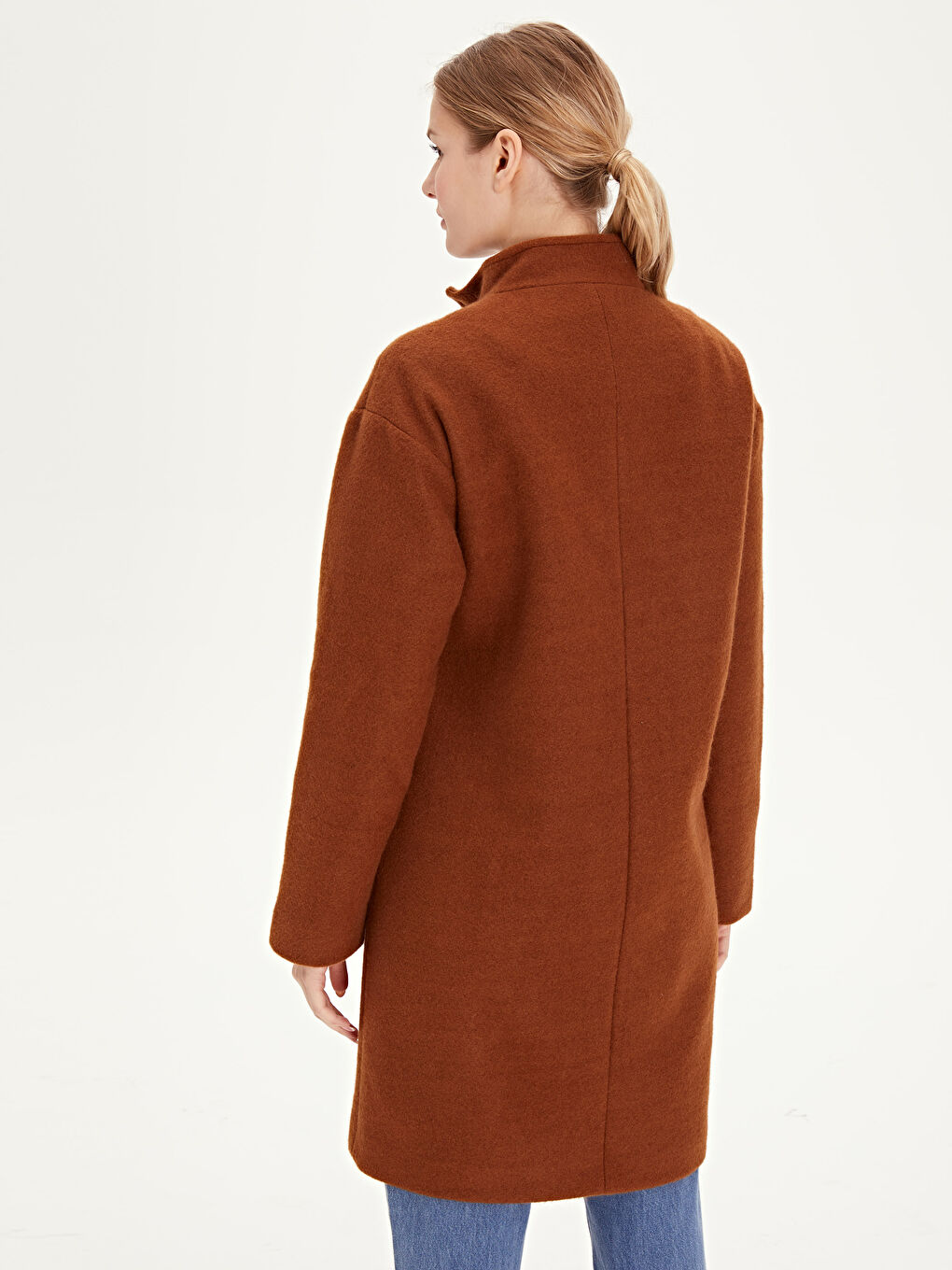 Kahverengi Tütün Kaşe Kaban-2