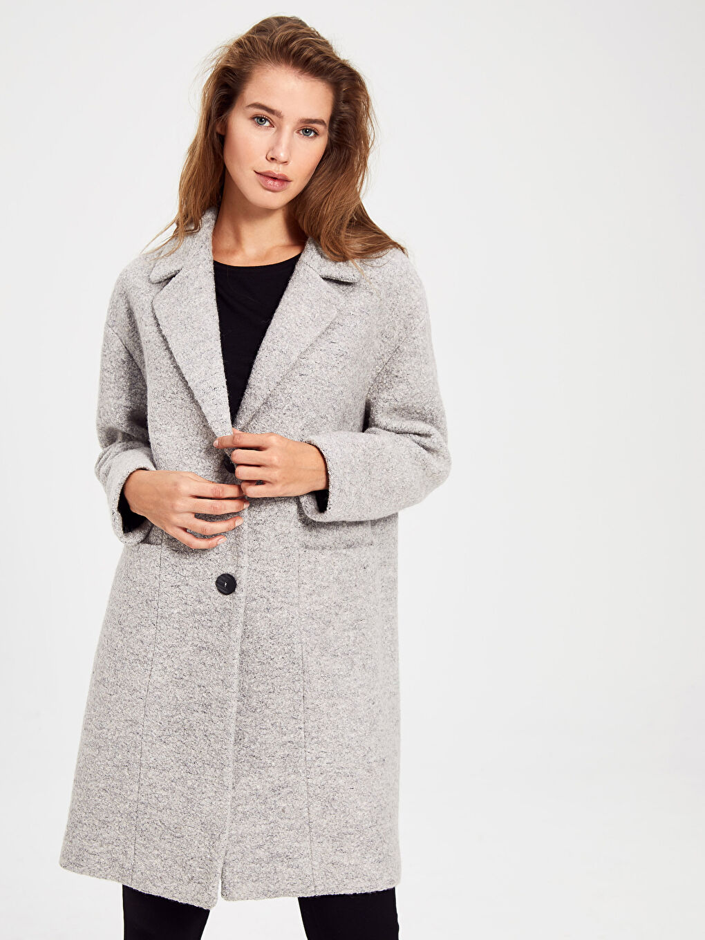 Жена Сиво Палто от вълна