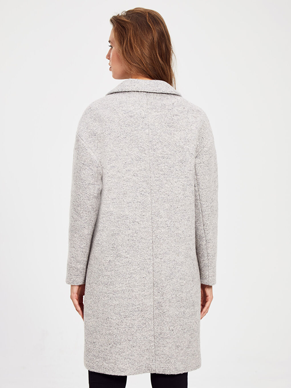 Жена Сиво Палто от вълна-2