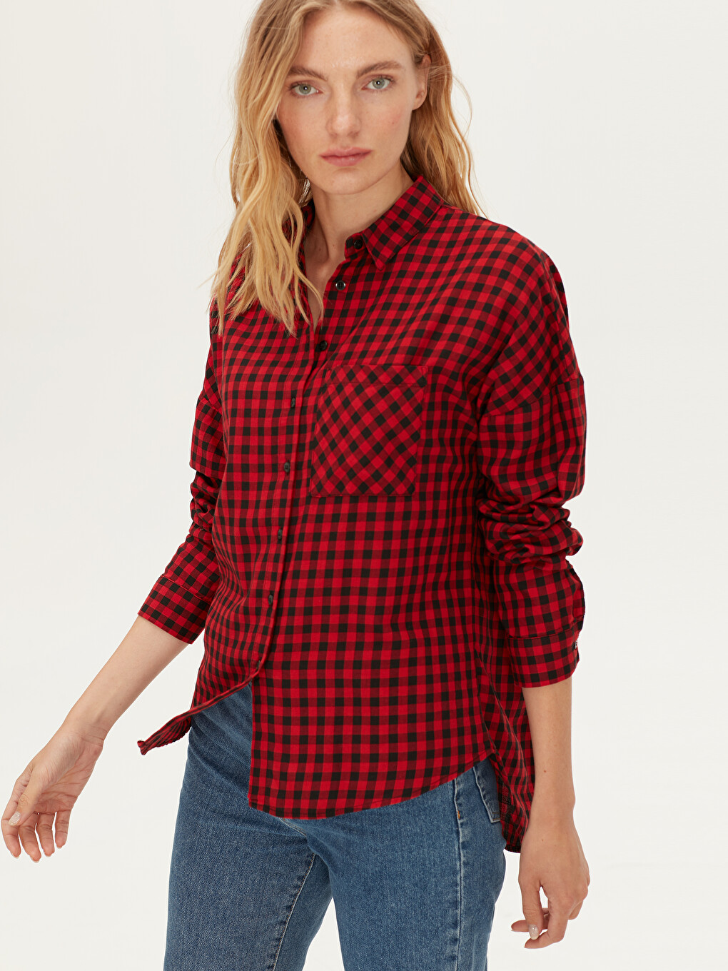 Chemise Rouge Femme-1