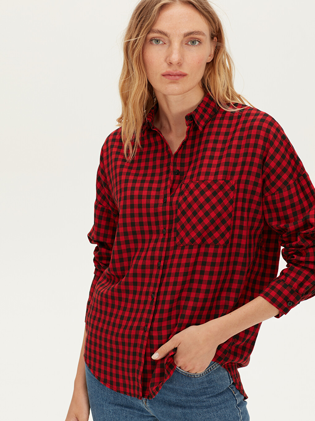 Chemise Rouge Femme-2