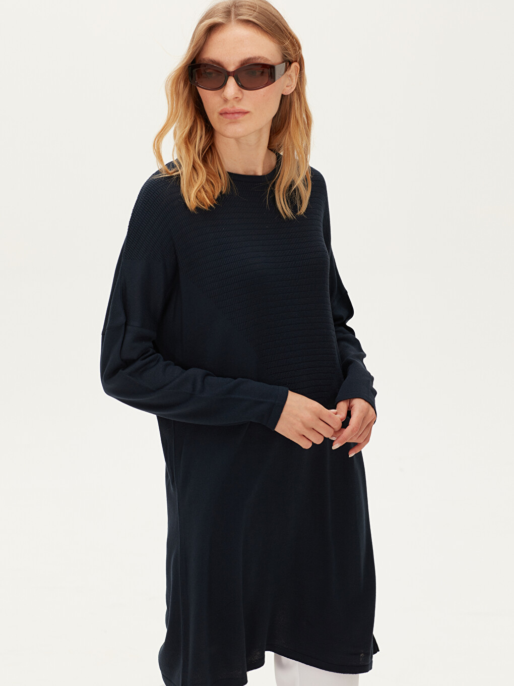 Crew Neck Women's Knitwear Tunic