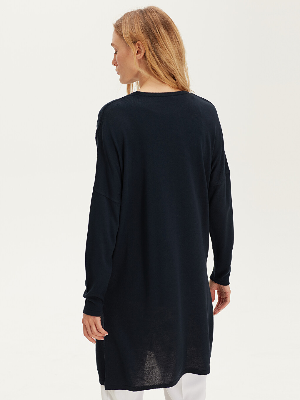 Crew Neck Women's Knitwear Tunic-4