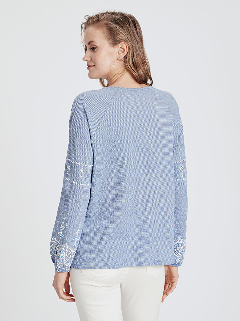 Lacivert Çizgili Tişört-2