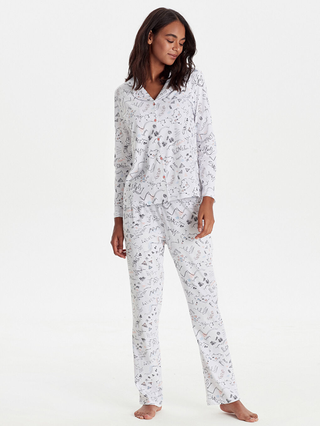 Ensemble de pyjama BLANC Femme-1