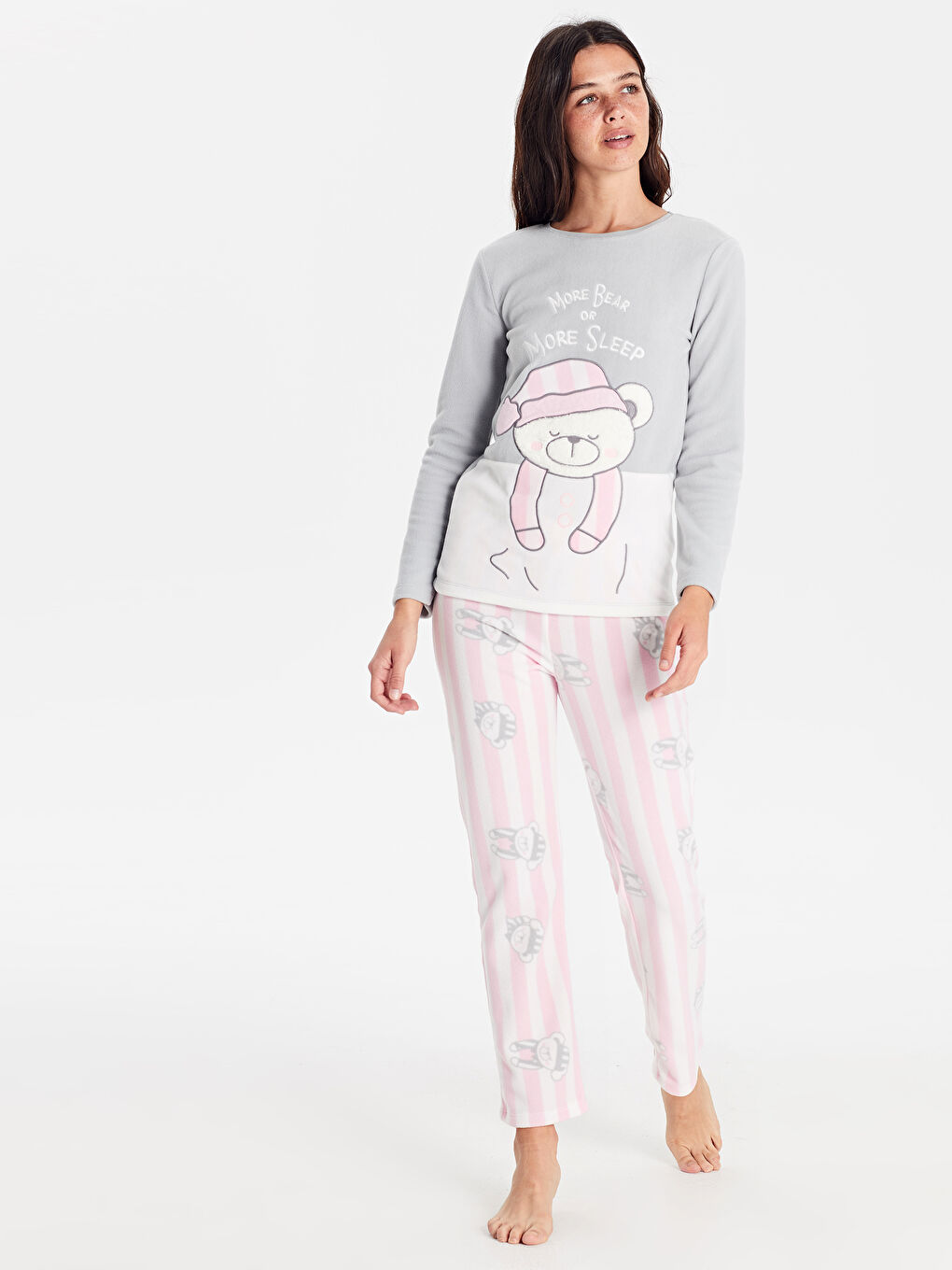 LCW Young Kadın Polar Pijama Takım -9W7546Z8-JSB
