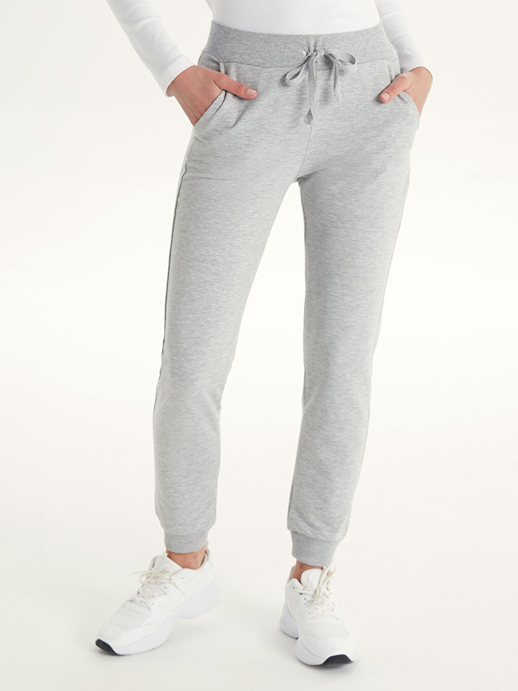 Açık Gri Melanj Eşofman Altı-2