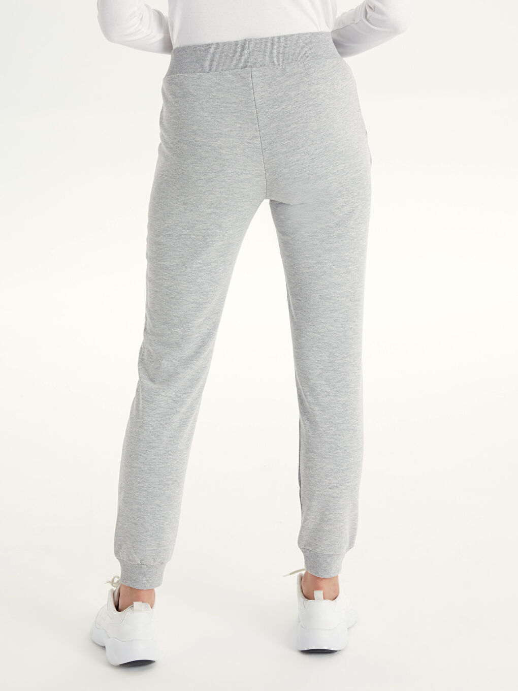 Açık Gri Melanj Eşofman Altı-4