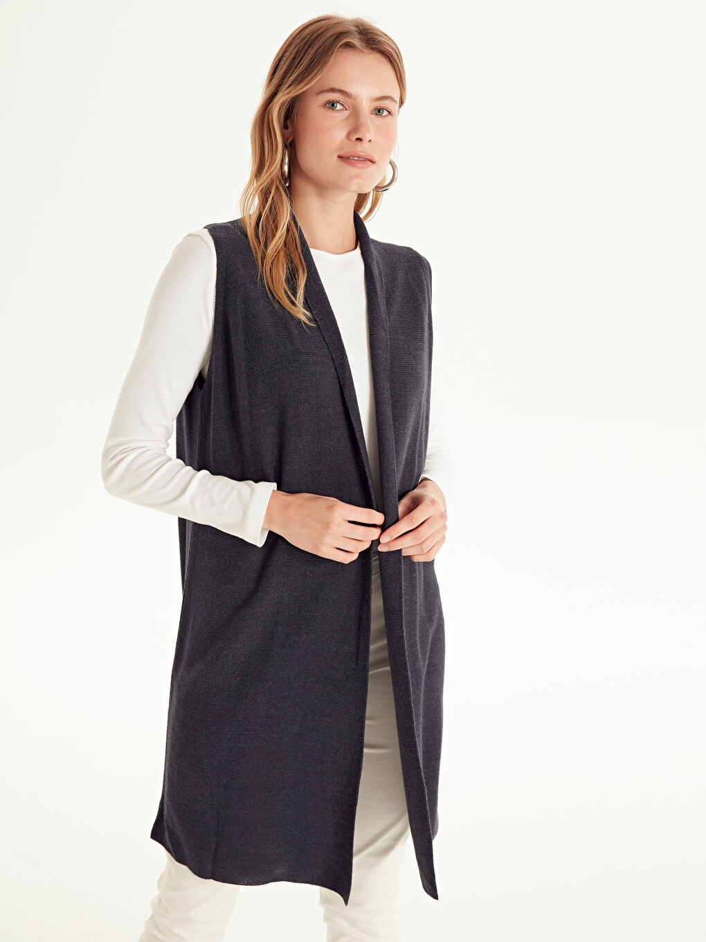 İndigo Indıgo Melanj Yelek-1