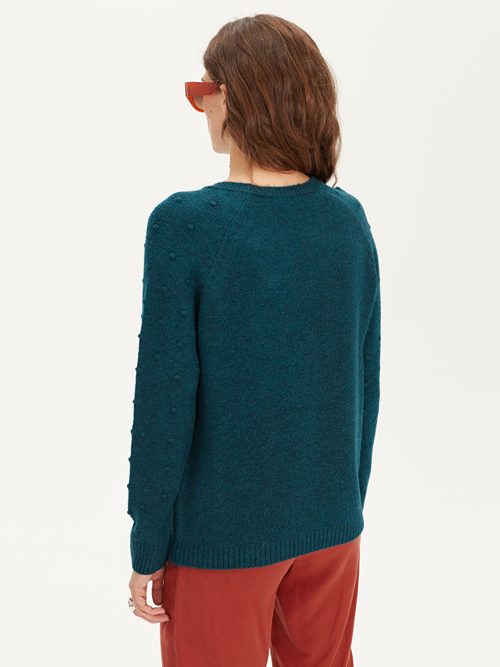 Crew Neck Women's Thick Knitwear Sweater-3