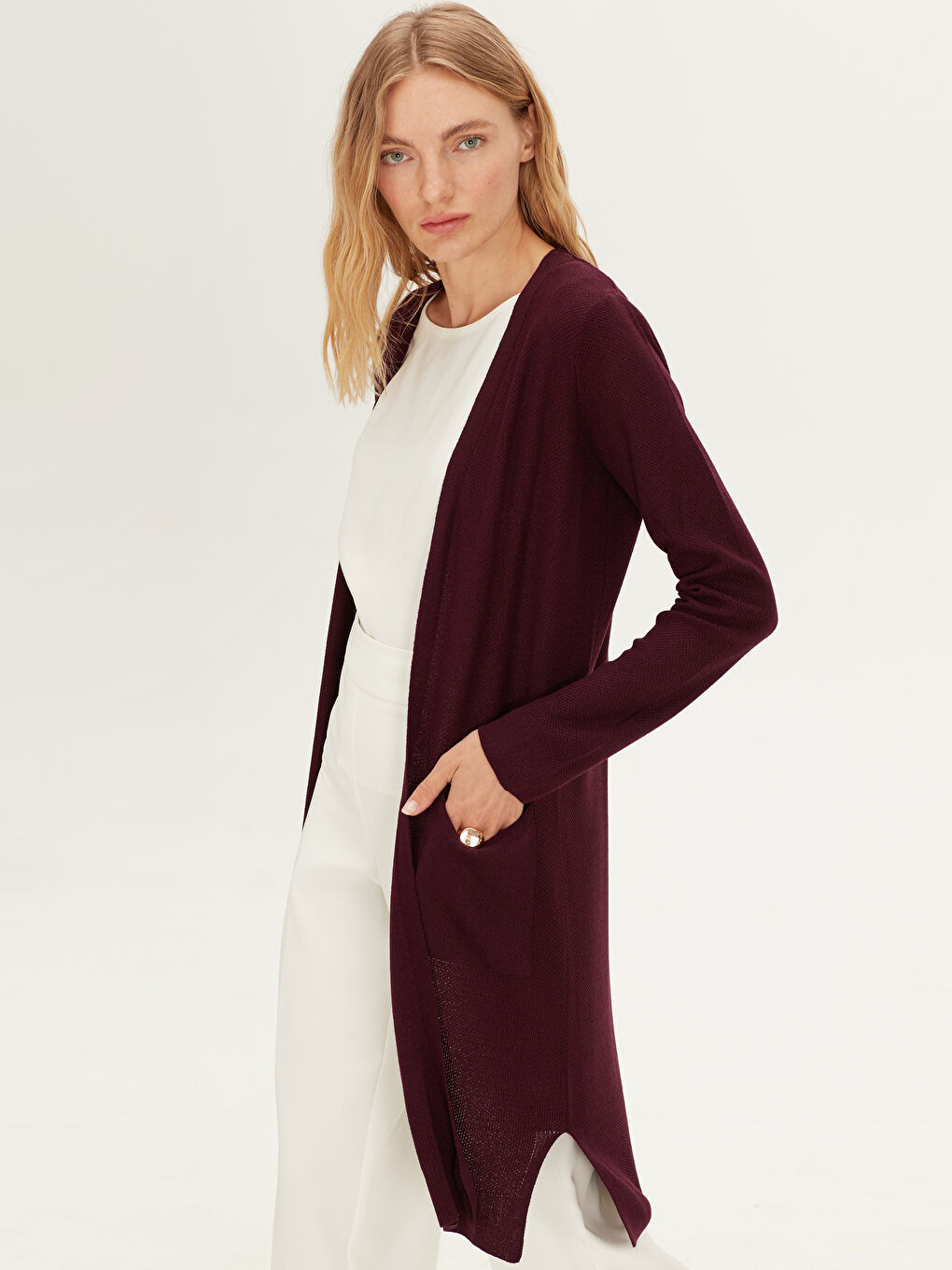 Әйелдер қою күлгін Кардиган-2