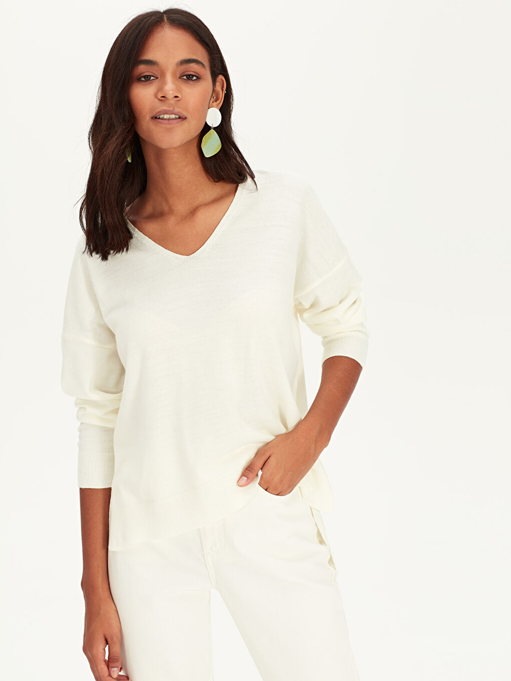 V-Neck Long Sleeve Women's Tunic
