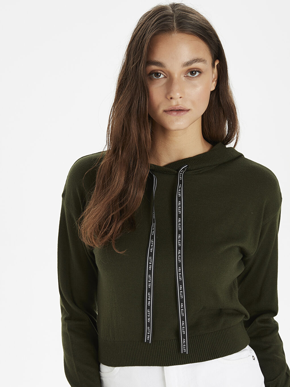 Женщины Хаки Свитер-1