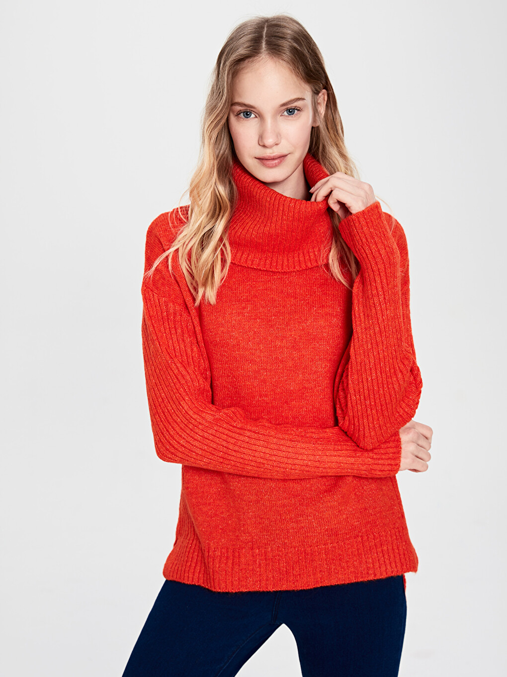 Pull-over Orange Femme-1