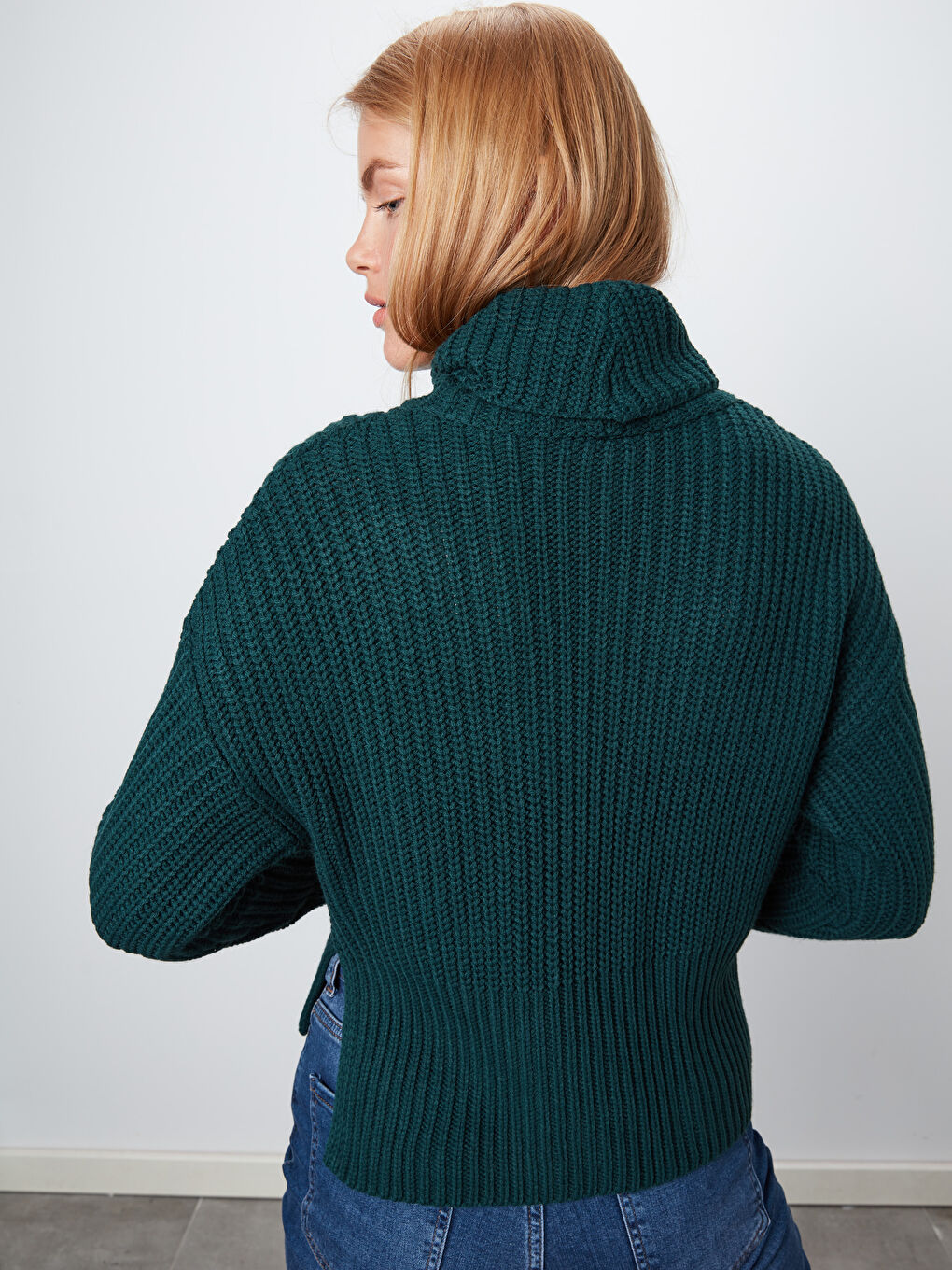 Әйелдерге арналған ұзын жеңді қалқан жағалы жемпір-2