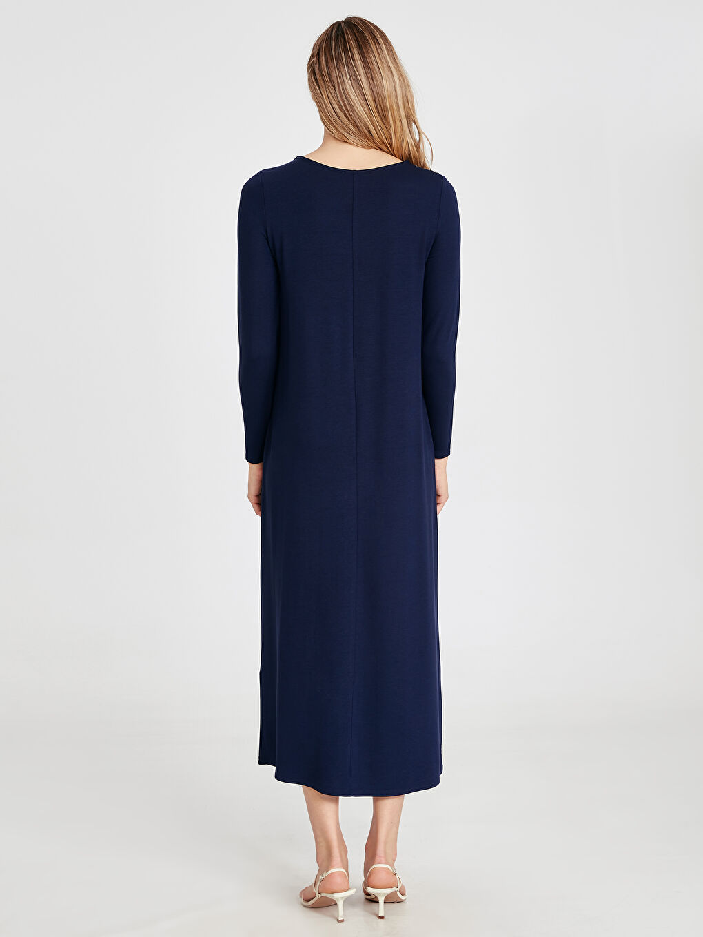 Lacivert A Kesim Fit Kadın Elbise-1