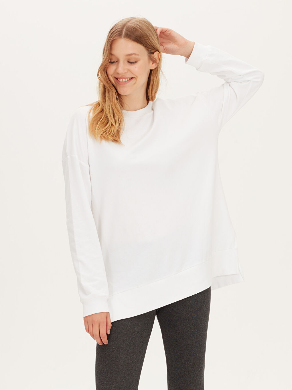 Antrasit Pamuklu Kadın Tayt-1