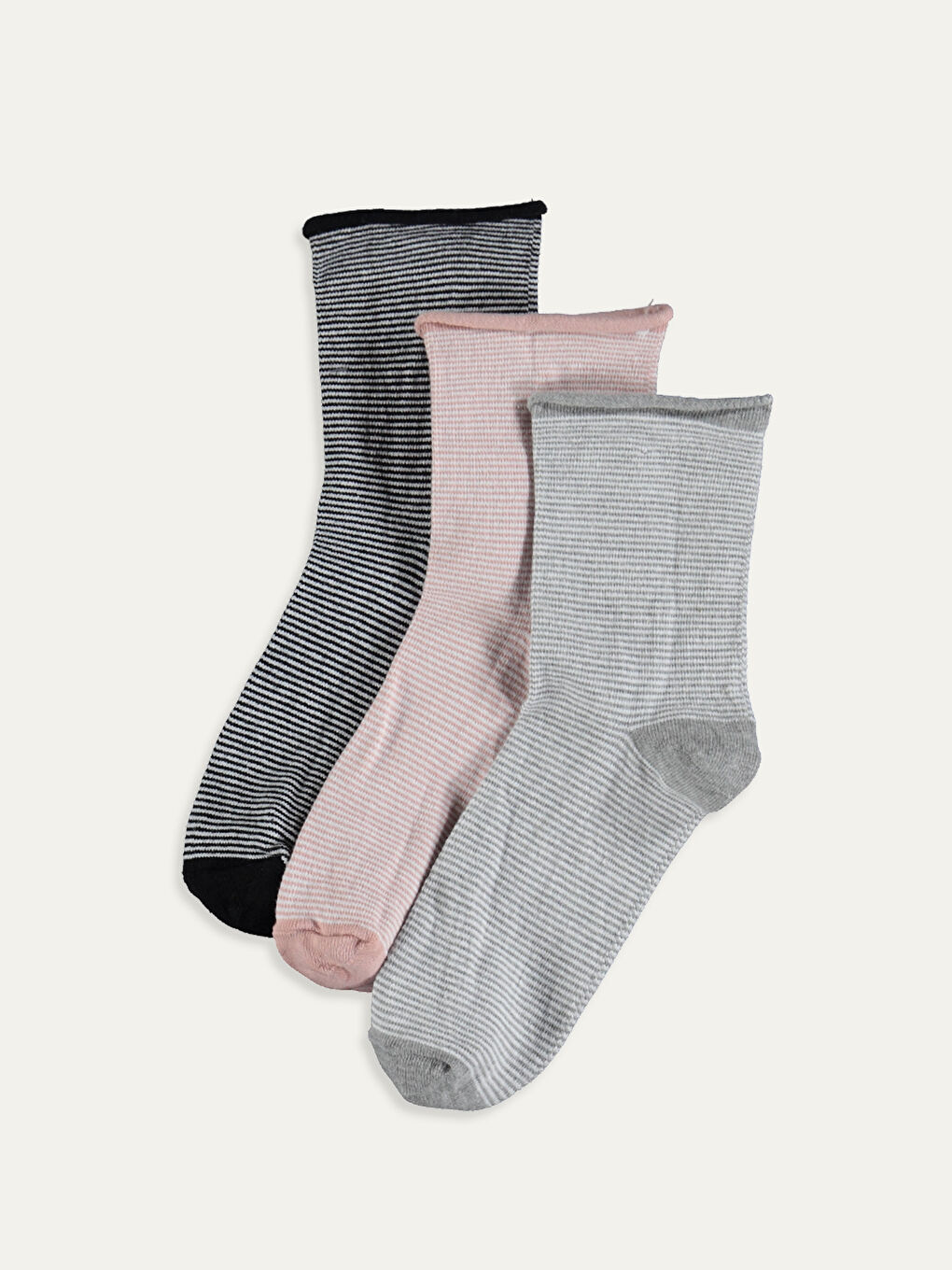 Pembe Kadın Soket Çorap 3'lü