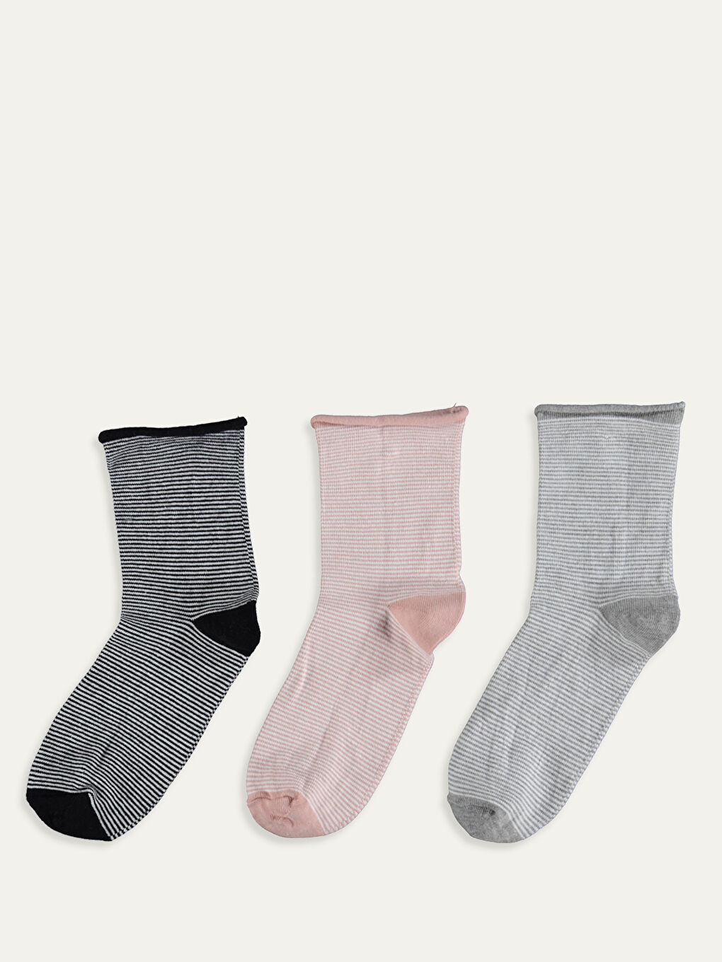 Pembe Kadın Soket Çorap 3'lü-1