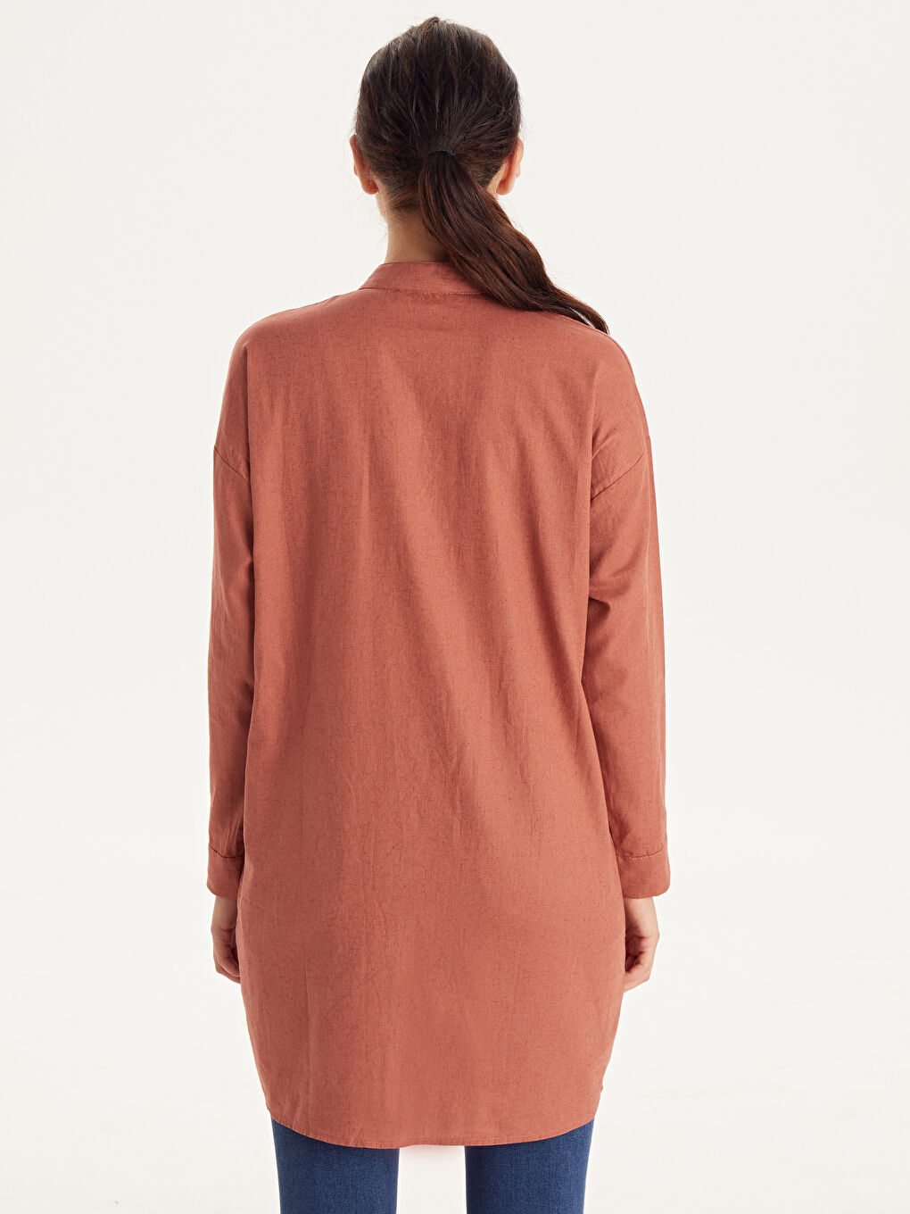 Tunique Pour Femmes En Lin Surdimensionnée-1