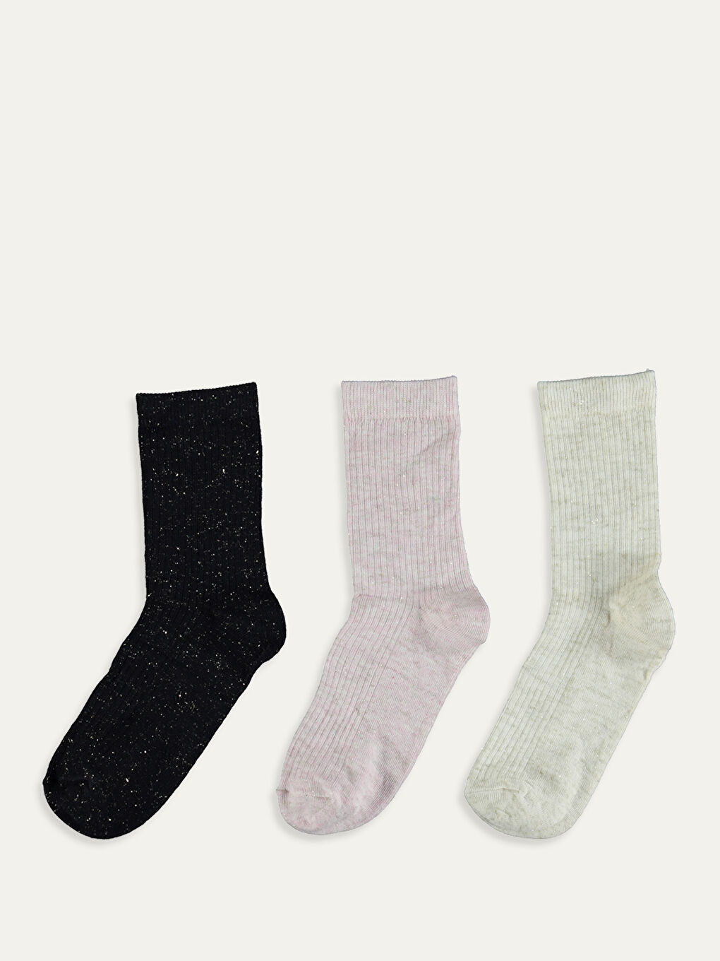 Pembe Kadın Soket Çorap 3'lü-1