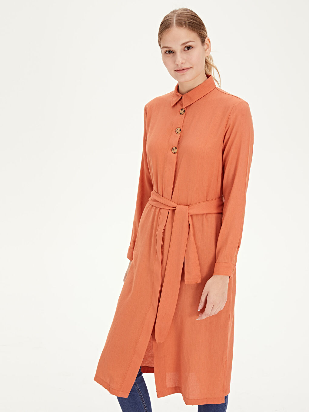 Waistband Plain Viscose Tunic-1