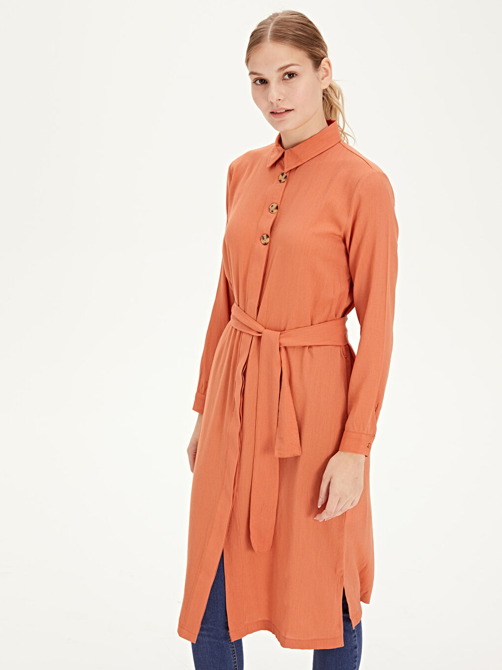 Waistband Plain Viscose Tunic-2