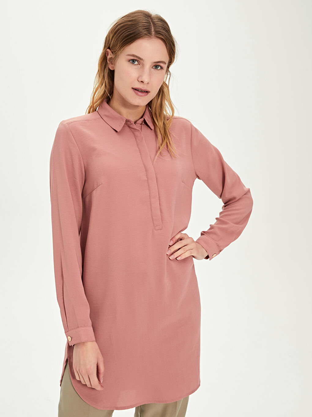 Әйелдер қызғылт Туника-1