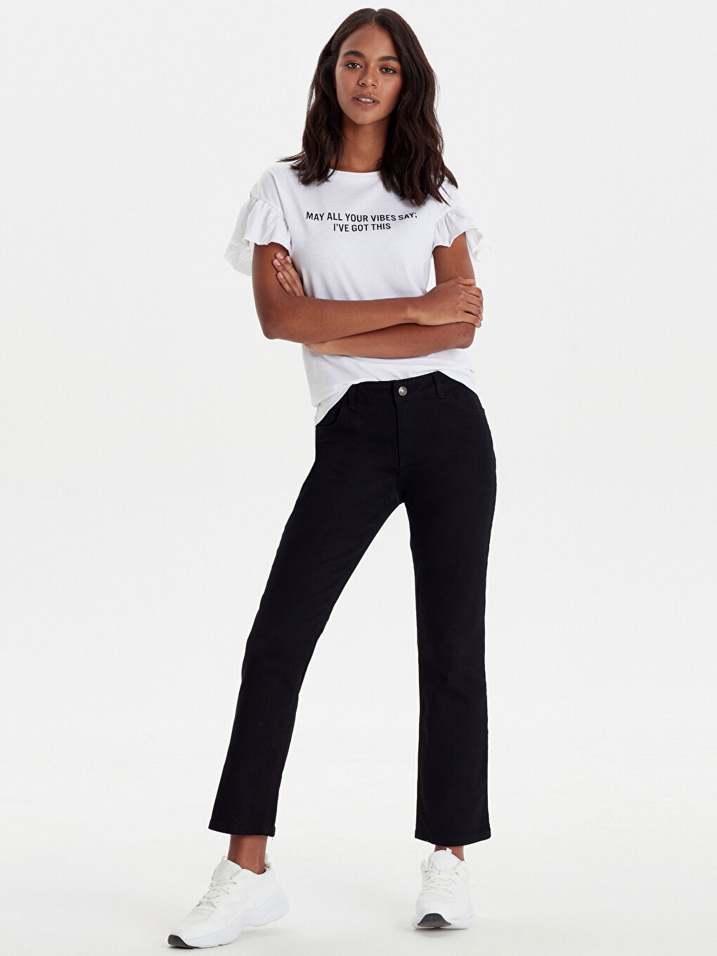 Women's Standard Fit Regular Denim Trousers