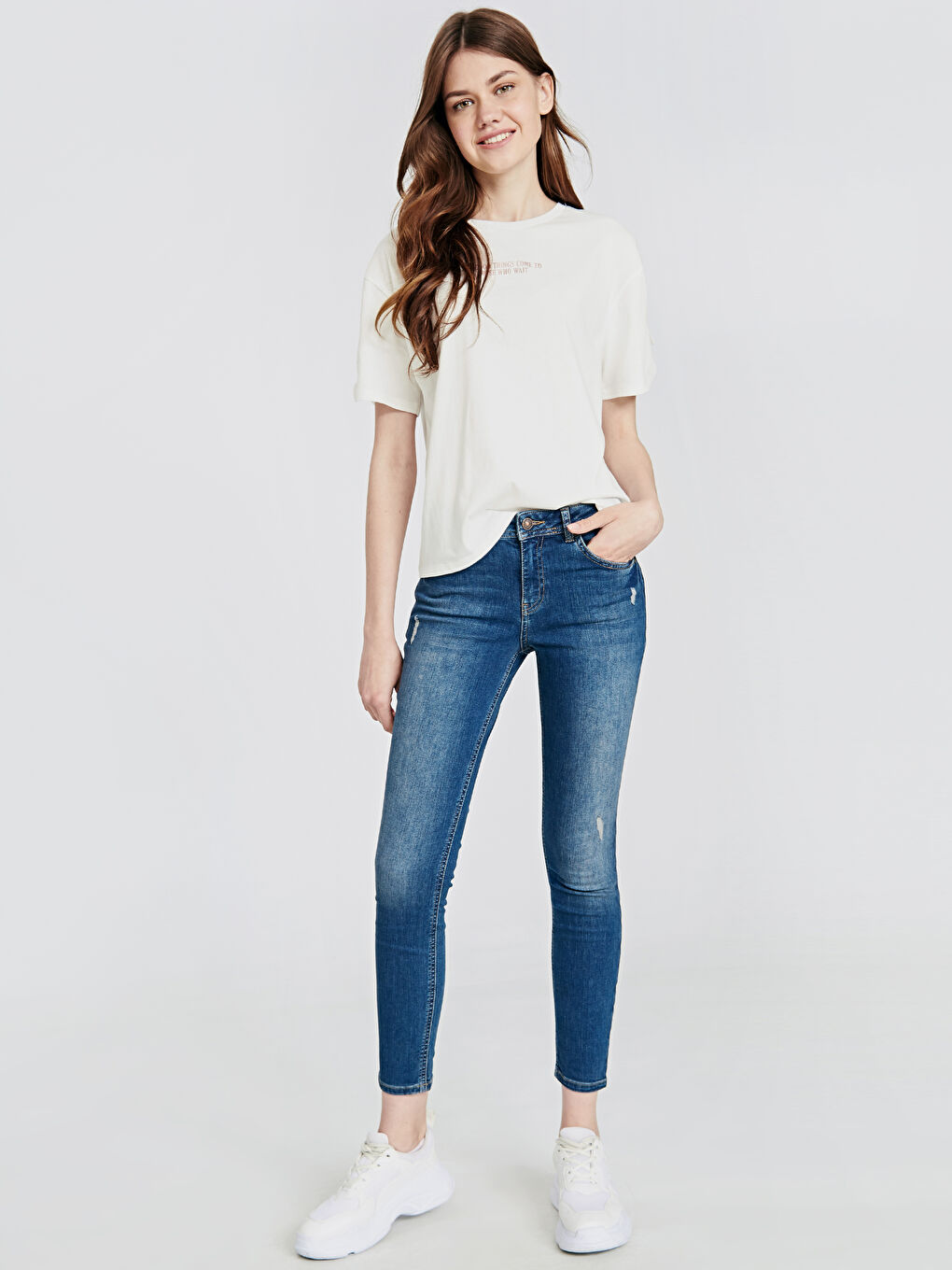 Women's Skinny Fit Regular Denim Trousers