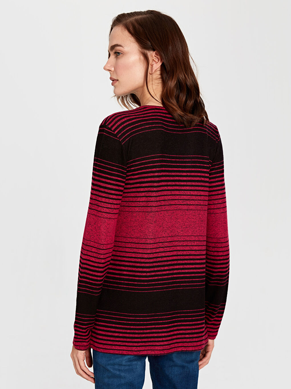 Flexible Striped Short Sleeve Shirts Women's Viscose-2