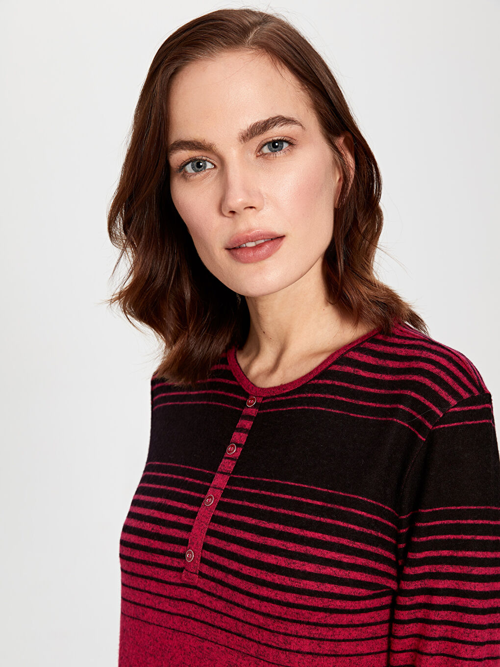 Flexible Striped Short Sleeve Shirts Women's Viscose-3