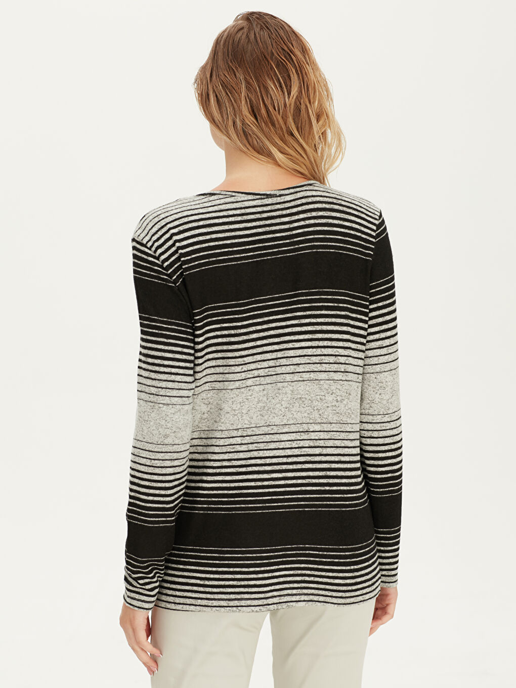 Flexible Striped Short Sleeve Shirts Women's Viscose-2